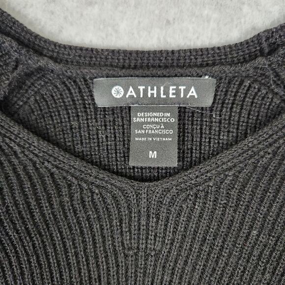 Athleta Sweater Womens Size Medium Merino Extra Fine Wool Blend Black - Picture 7 of 13
